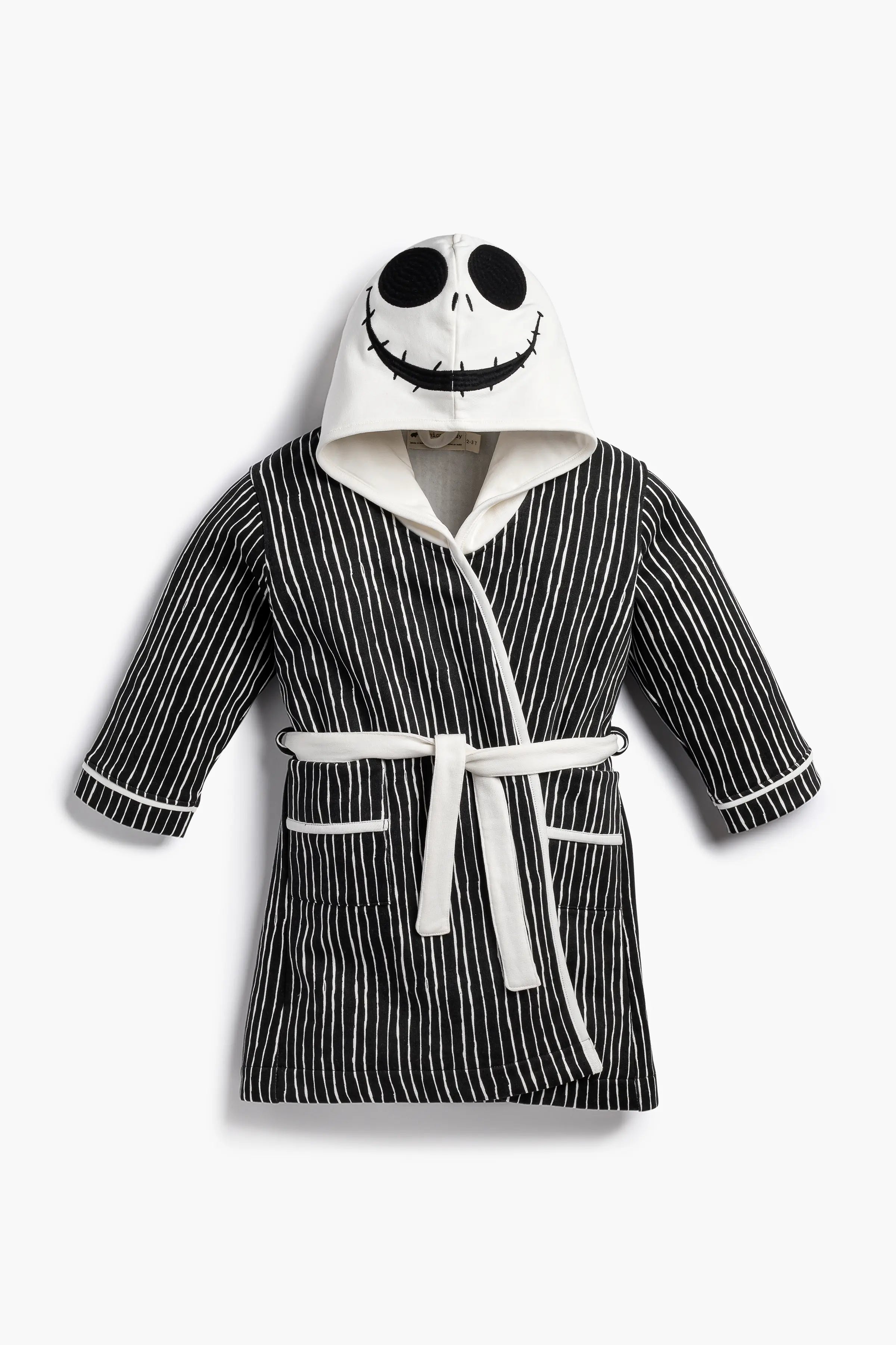 Hooded Robe In Disney Nightmare Before Christmas | Kids | : 9/10Y | Unisex Boy Or Girl - Monica + Andy Organic Kids Clothing