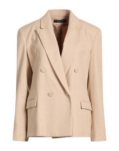 Woman Blazer Beige Size 10 Polyester, Viscose, Elastane
