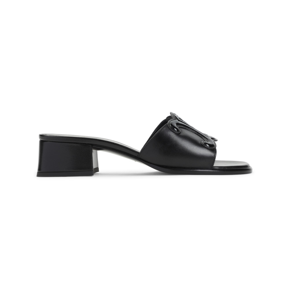 Black Logo Sandals