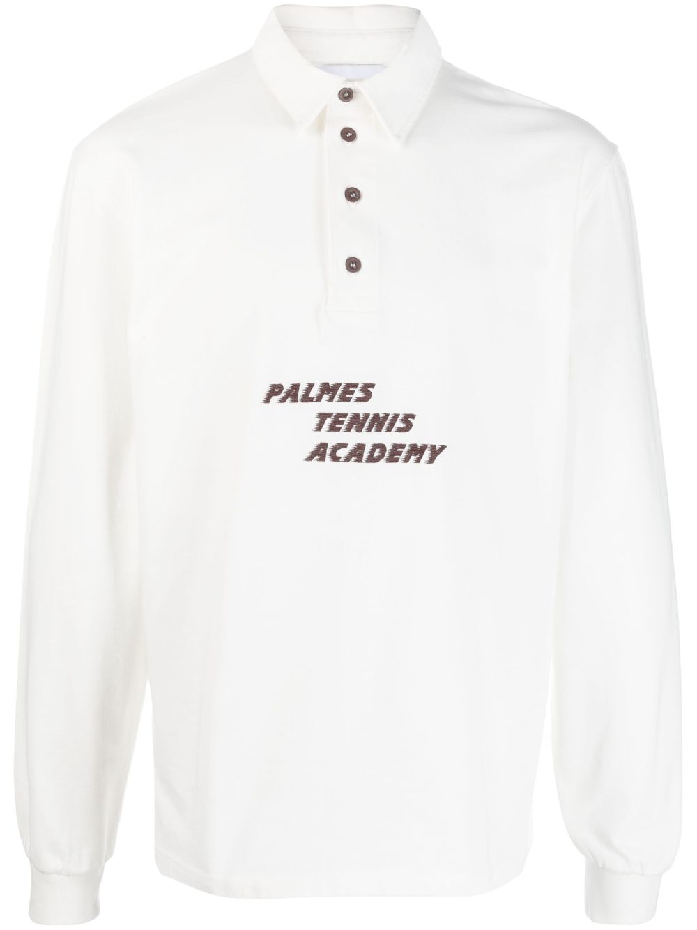 Logo-print button-up sweatshirt - White