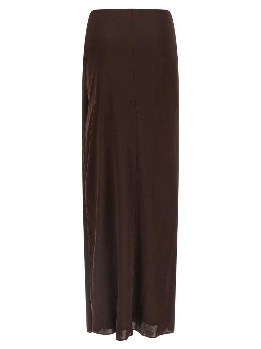 Shiny Viscose Skirt Skirts Brown