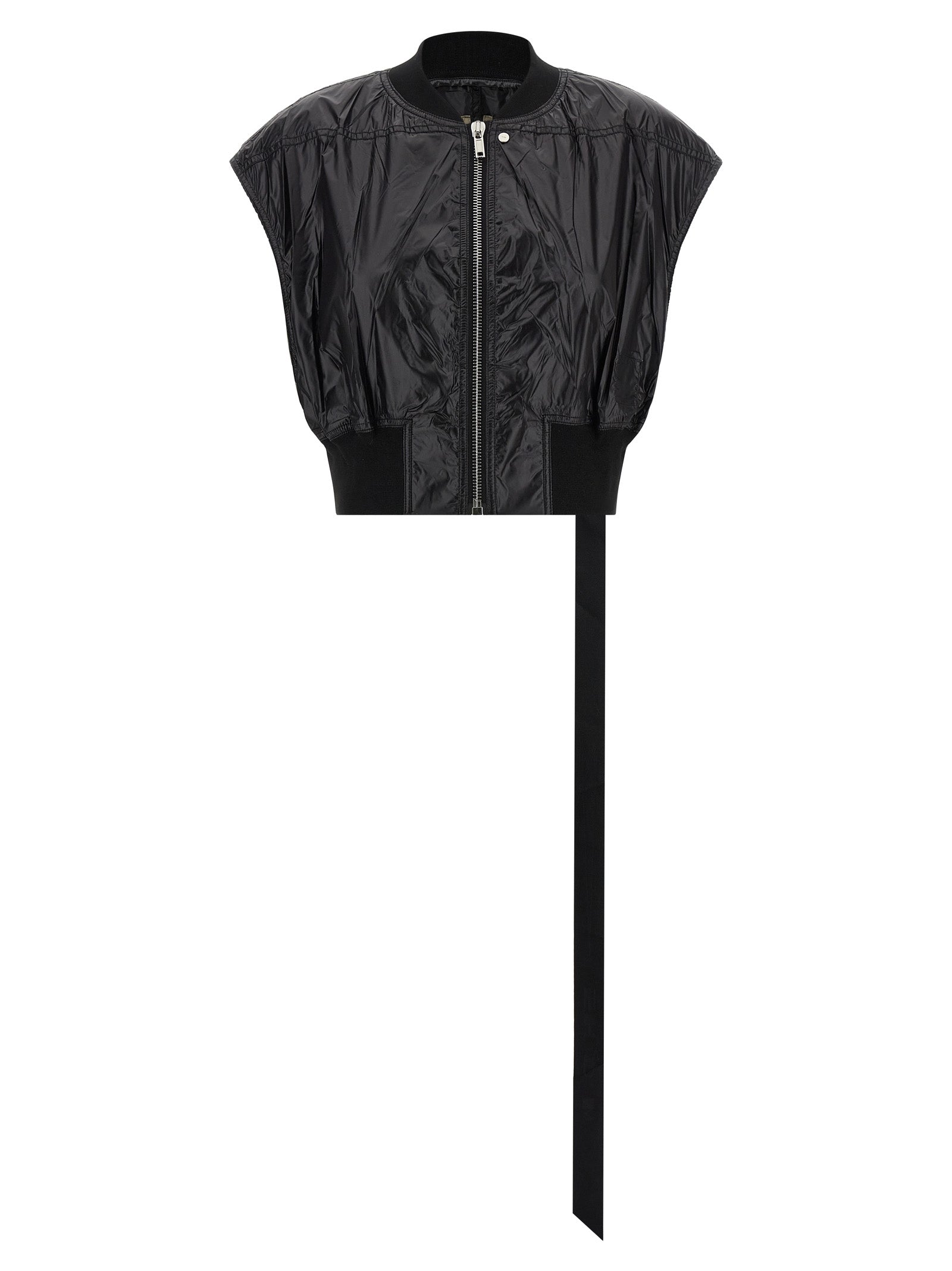 Nylon with Honeycomb Knit Inserts Vest — Black