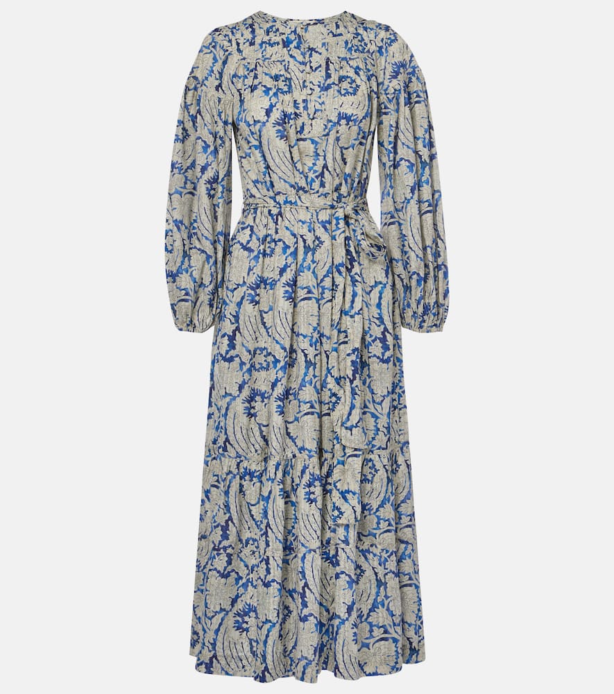 Seraphina printed cotton-blend midi dress