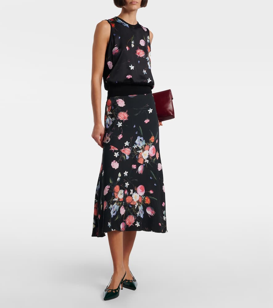 Floral printed wool top