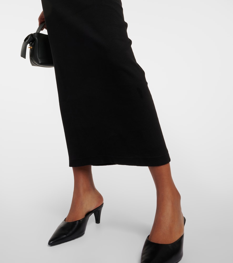 Ribbed-knit cotton-blend midi dress