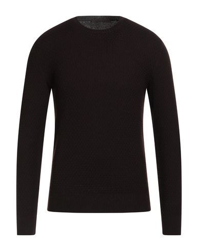 Per Anteprima Man Sweater Dark brown Size 40 Virgin Wool