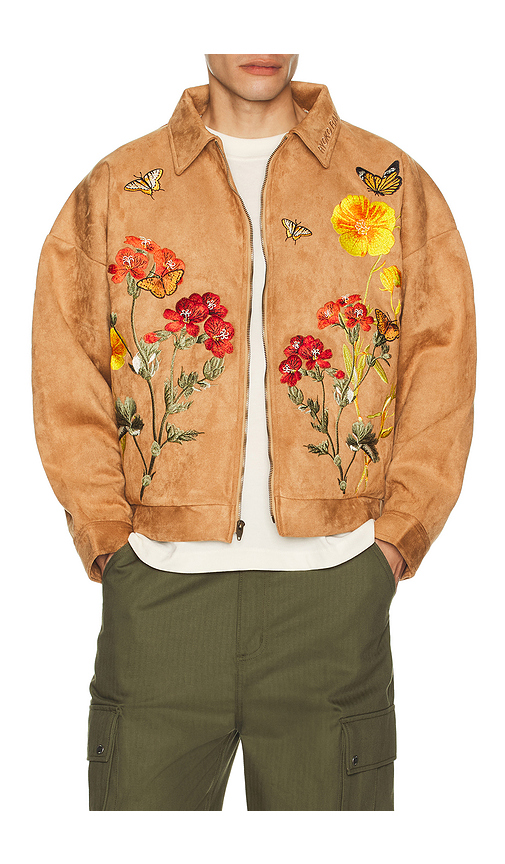 Ryoko Rain Monarch Clay Suede Work Jacket in Brown. S. Also in
