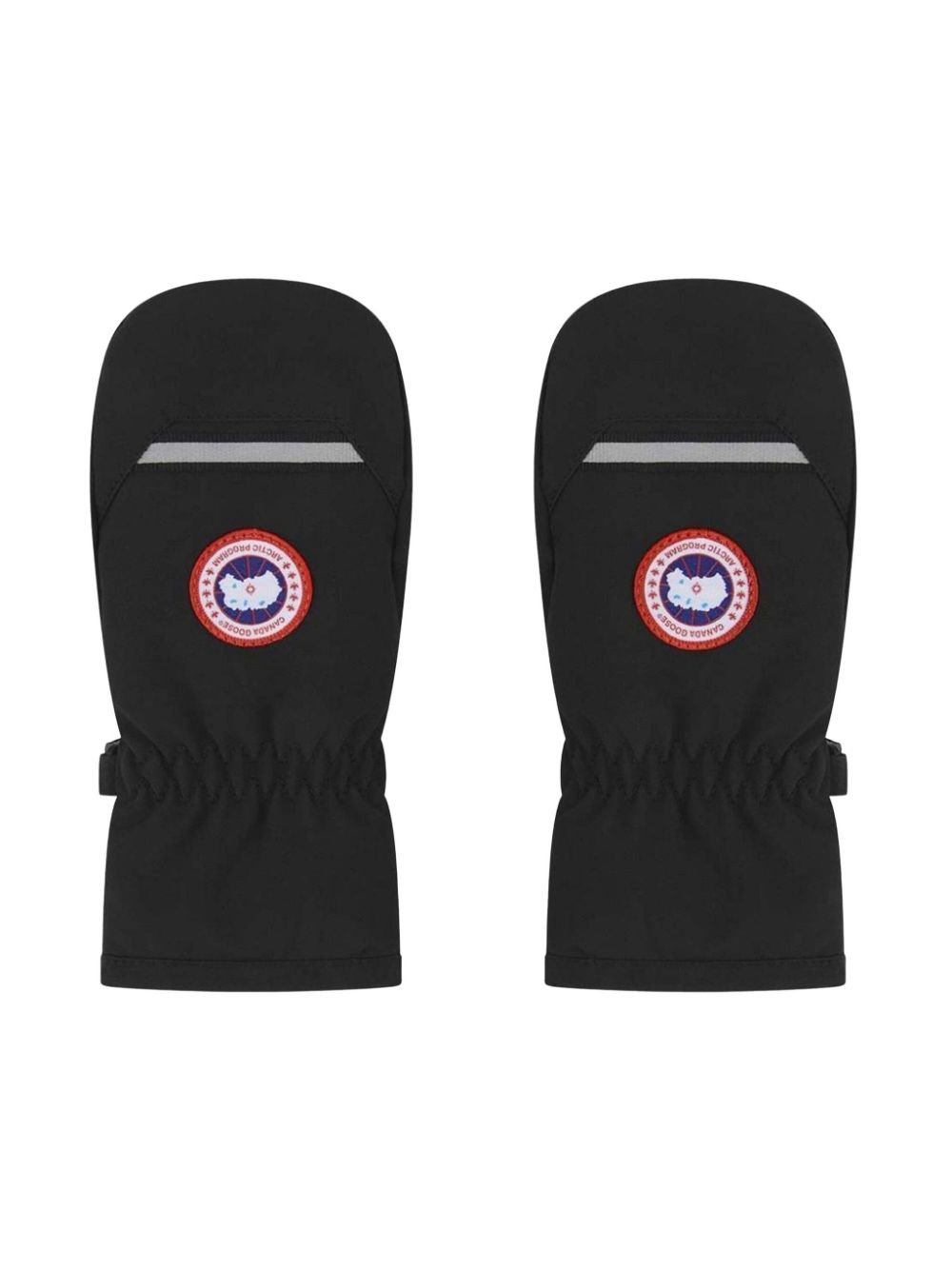 Arctic logo-patch down mittens - Black