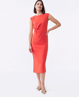 Ann Taylor Crew Neck Twist Sheath Dress