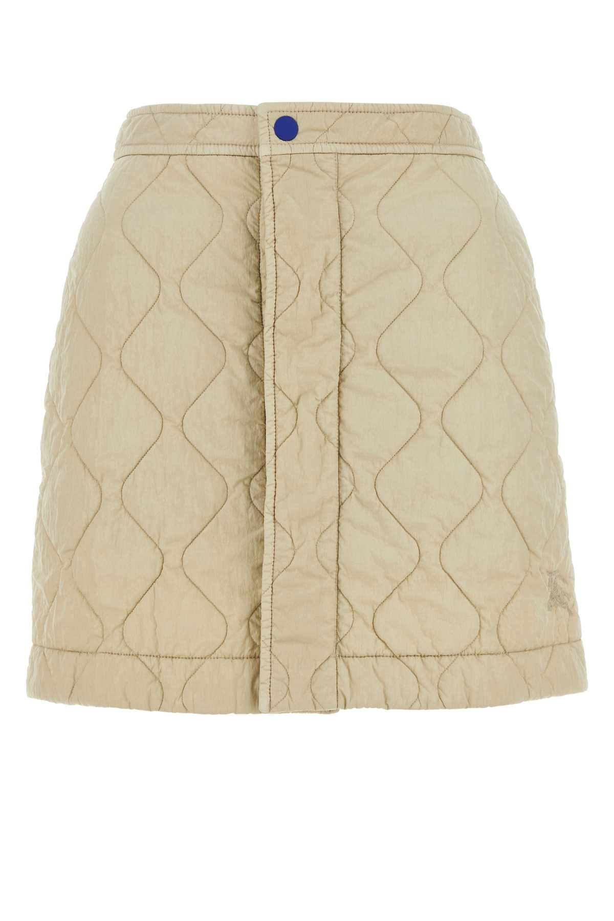 Quilted Nylon Bermuda — Beige