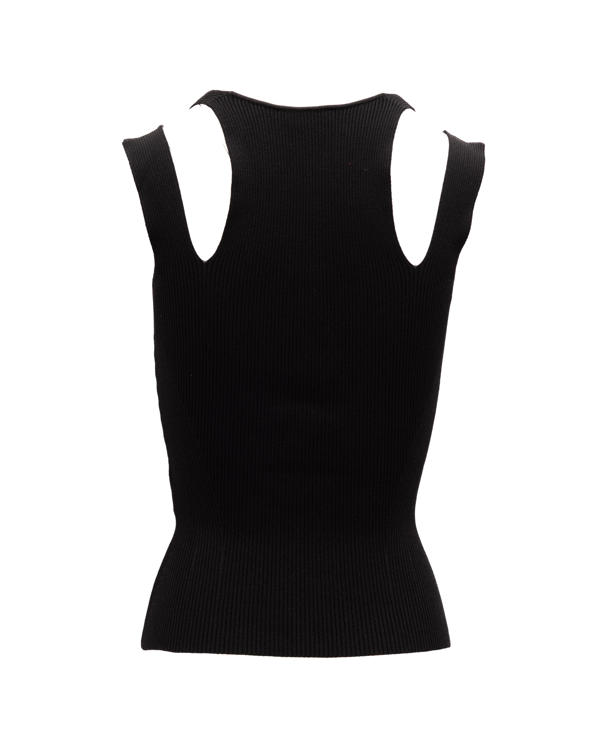 Ribbed Viscose Tank Top — Black