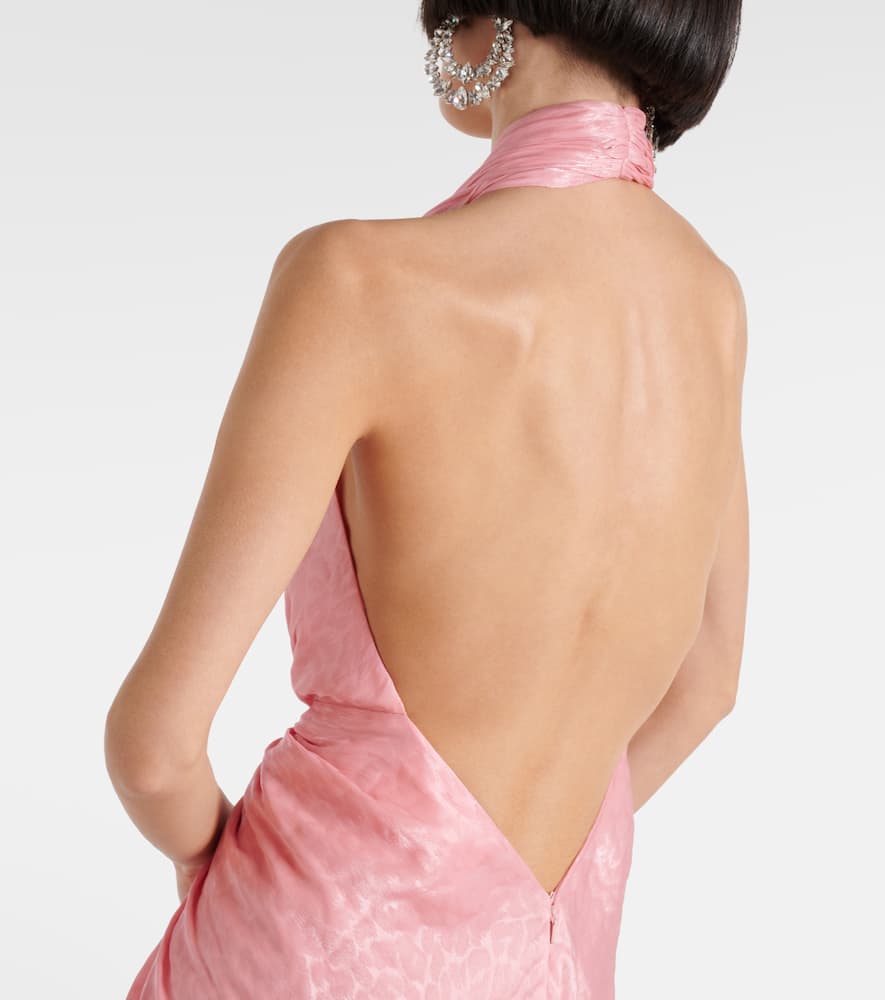 Joa draped metallic georgette gown