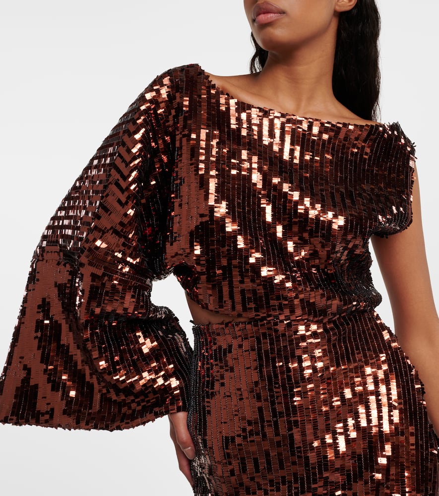 Eric sequined one-shoulder top