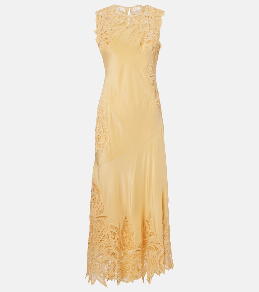 Idra lace-trimmed silk maxi dress