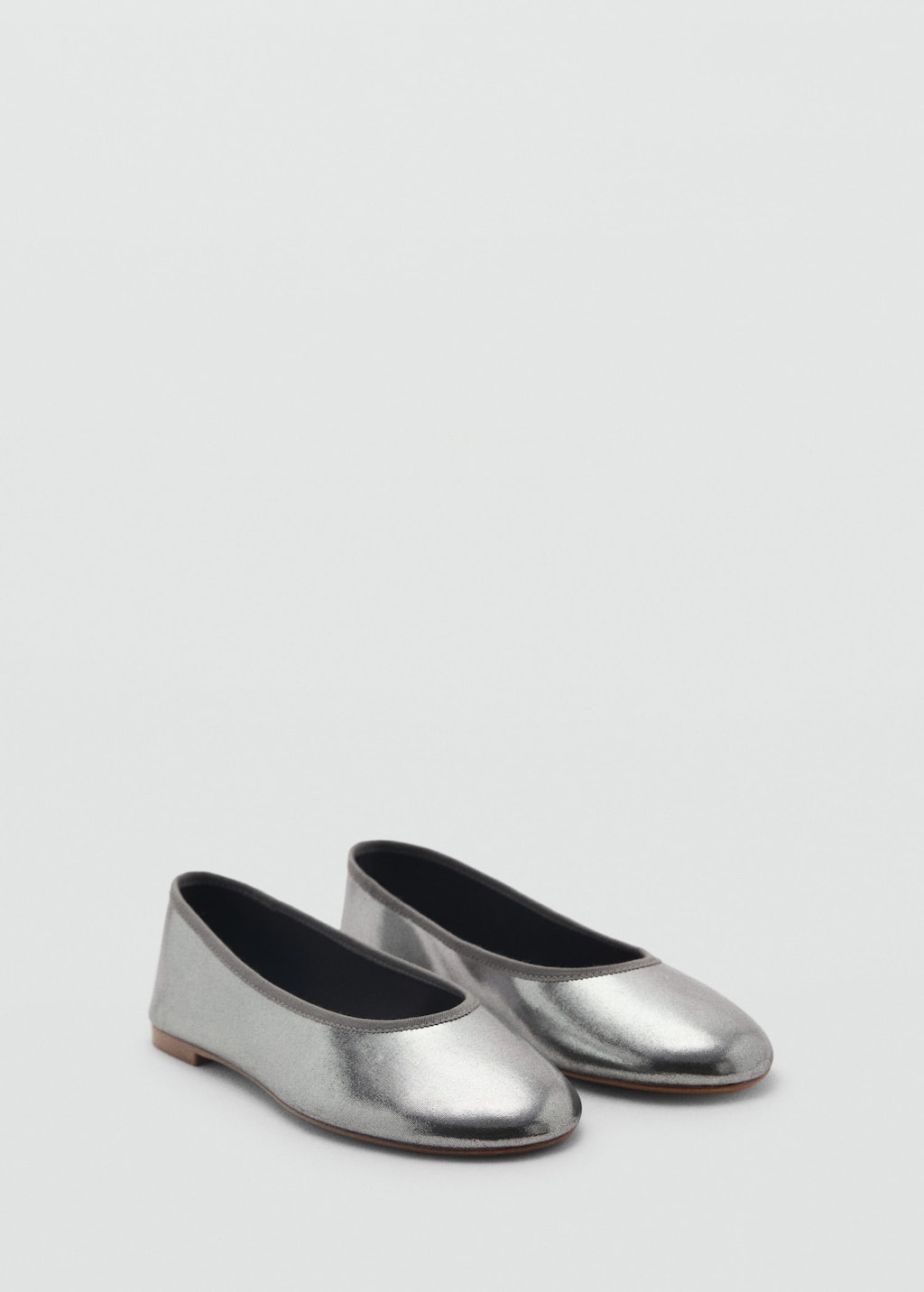 Metallic ballet flats dark silver - Woman - 