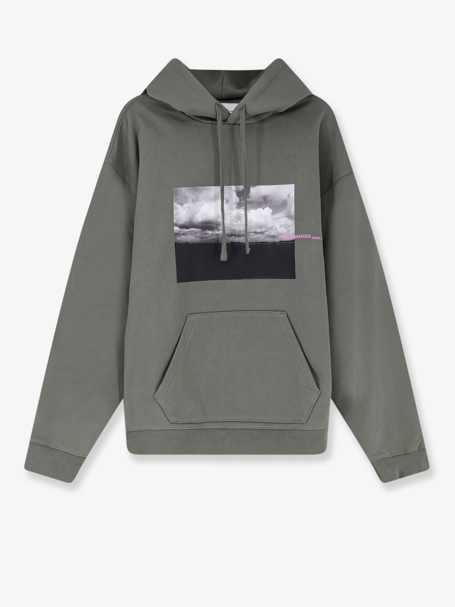 Cloud-Print Hoodie Sweatshirt — Green