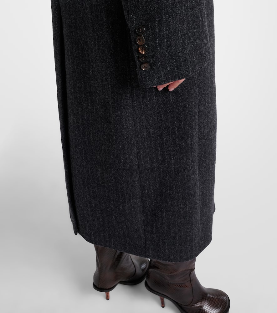 Chalk stripe wool coat