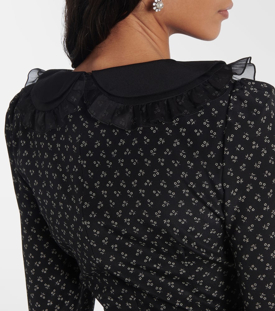 Floral printed silk minidress