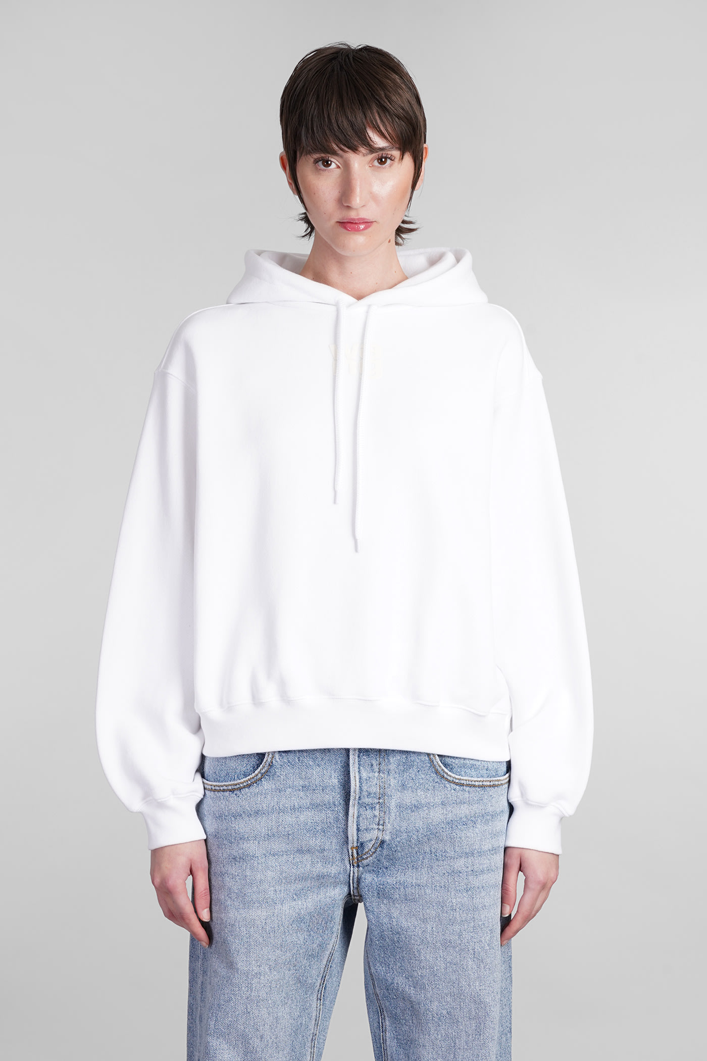 Logo-print cotton hoodie - White