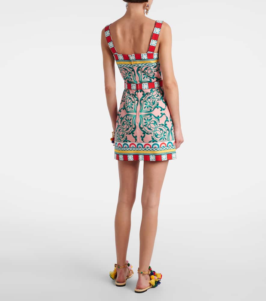 Printed cotton-blend minidress