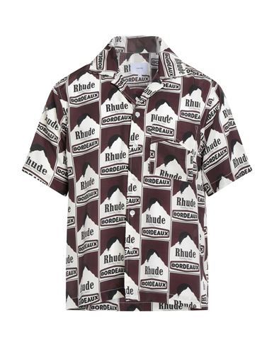 Man Shirt Chocolate brown Size L Silk