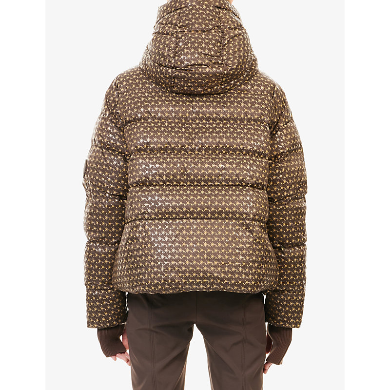 Womens Chocolate/Gold Apricity Nylon Ski Jacket