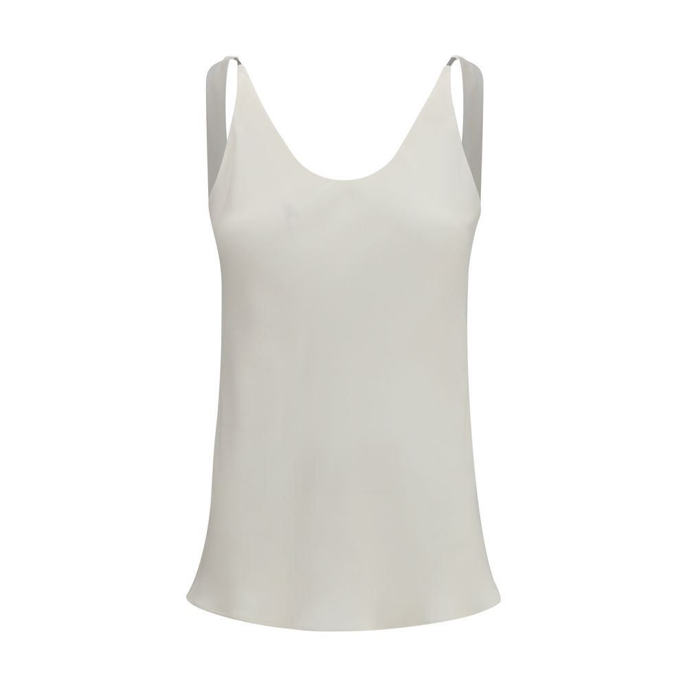 Silk Crêpe Blouse — Beige