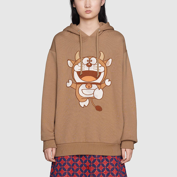 (WMNS) x Doraemon Hooded Sweatshirt 'Brown'