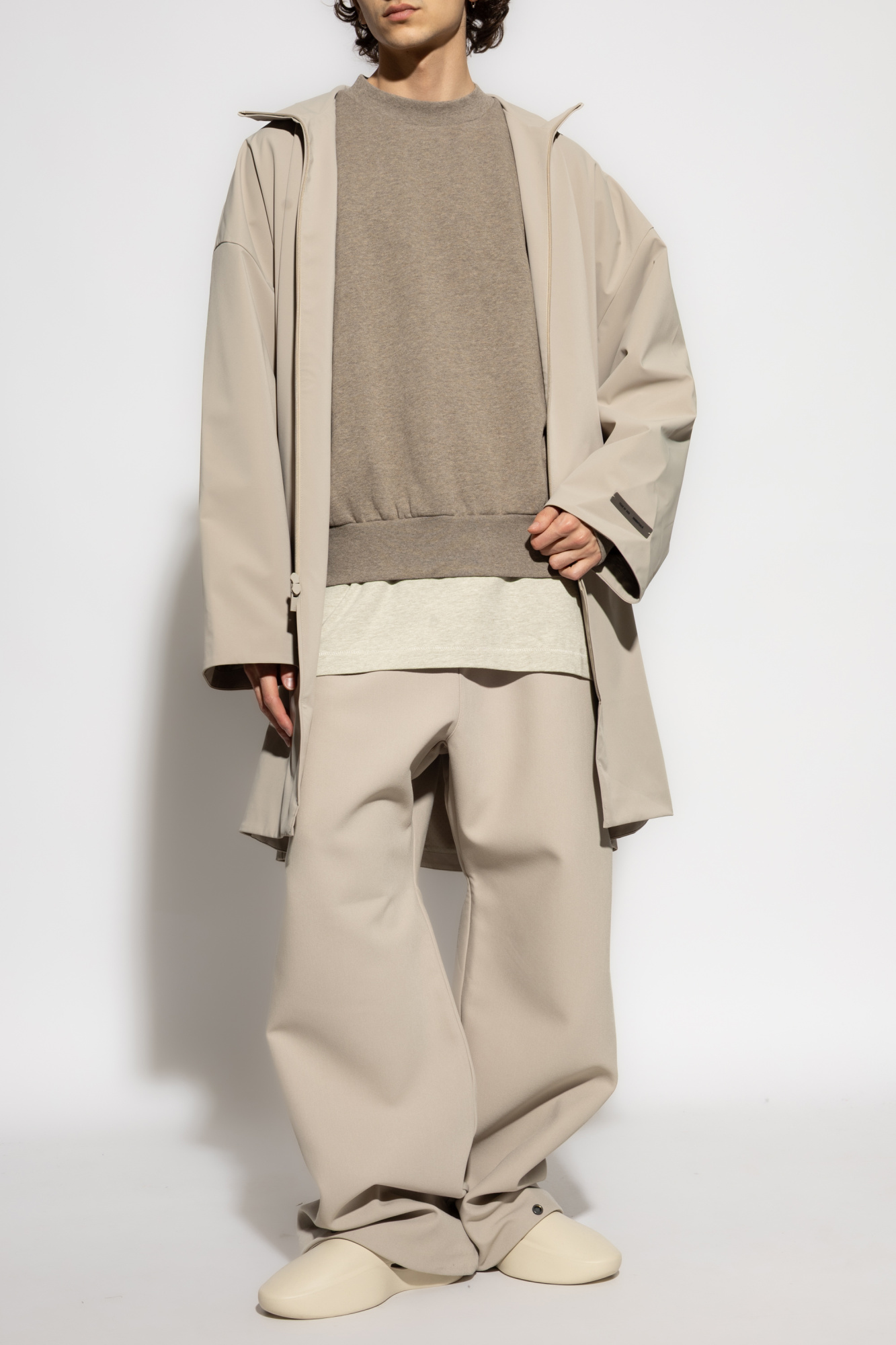 Oversize Coat, Men's, Beige