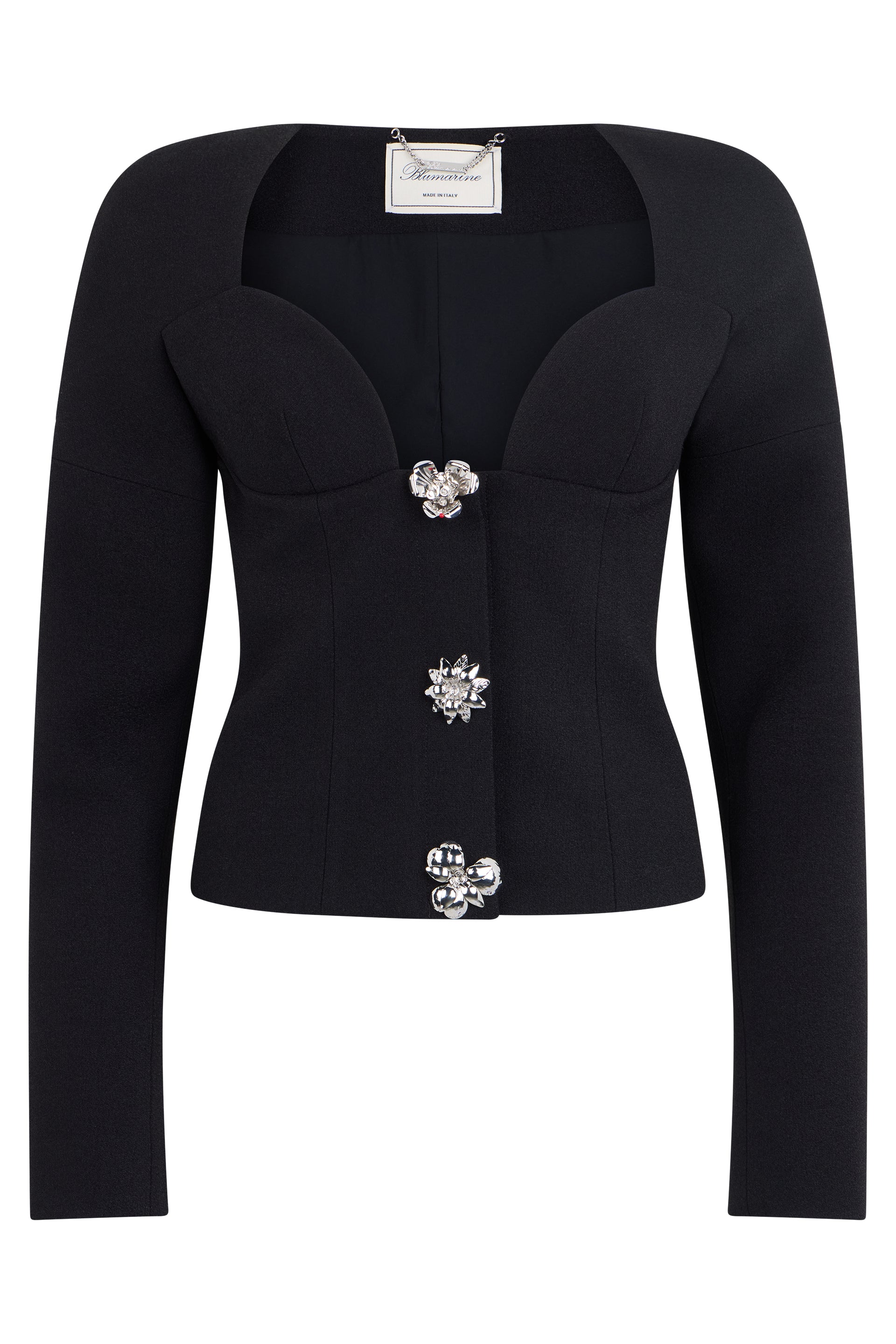 Cropped Mini Knit Top with Jewel Buttons