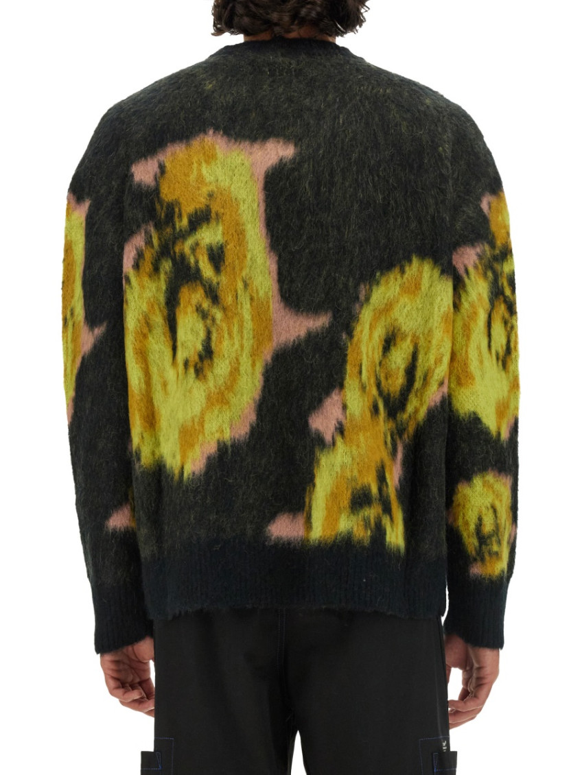 Rose Intarsia-knit Crewneck Jumper