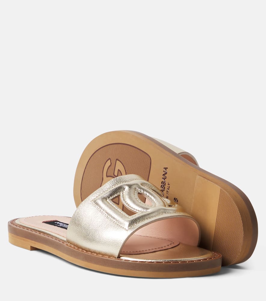 DG metallic leather slides
