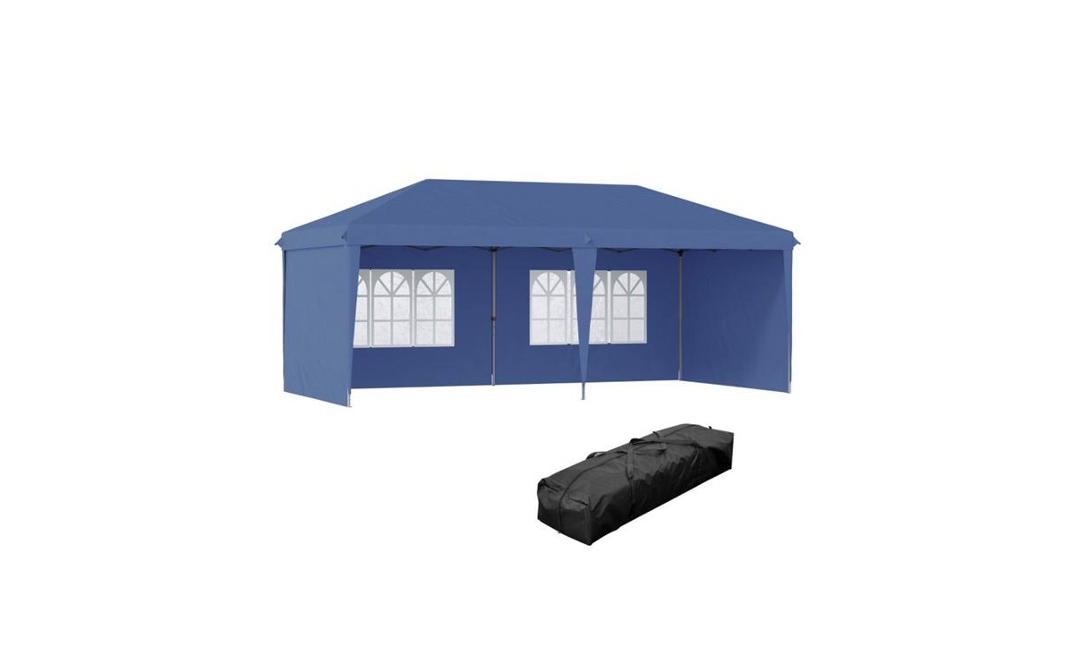 10' x 20' Pop-Up Canopy Party Tent with 4 Sidewalls for Enhanced Privacy - Blue