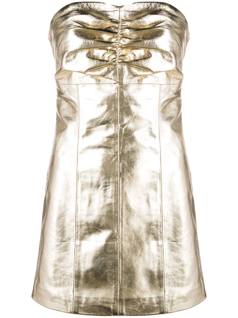Strapless mini dress - Gold