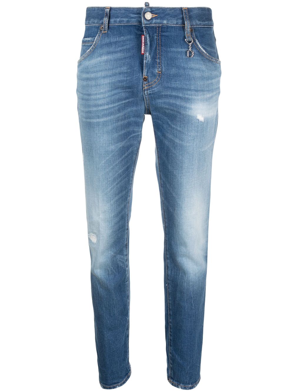 Logo-plaque tapered jeans - Blue