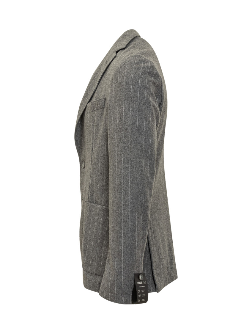 Dark Grey Notched Lapel Blazer