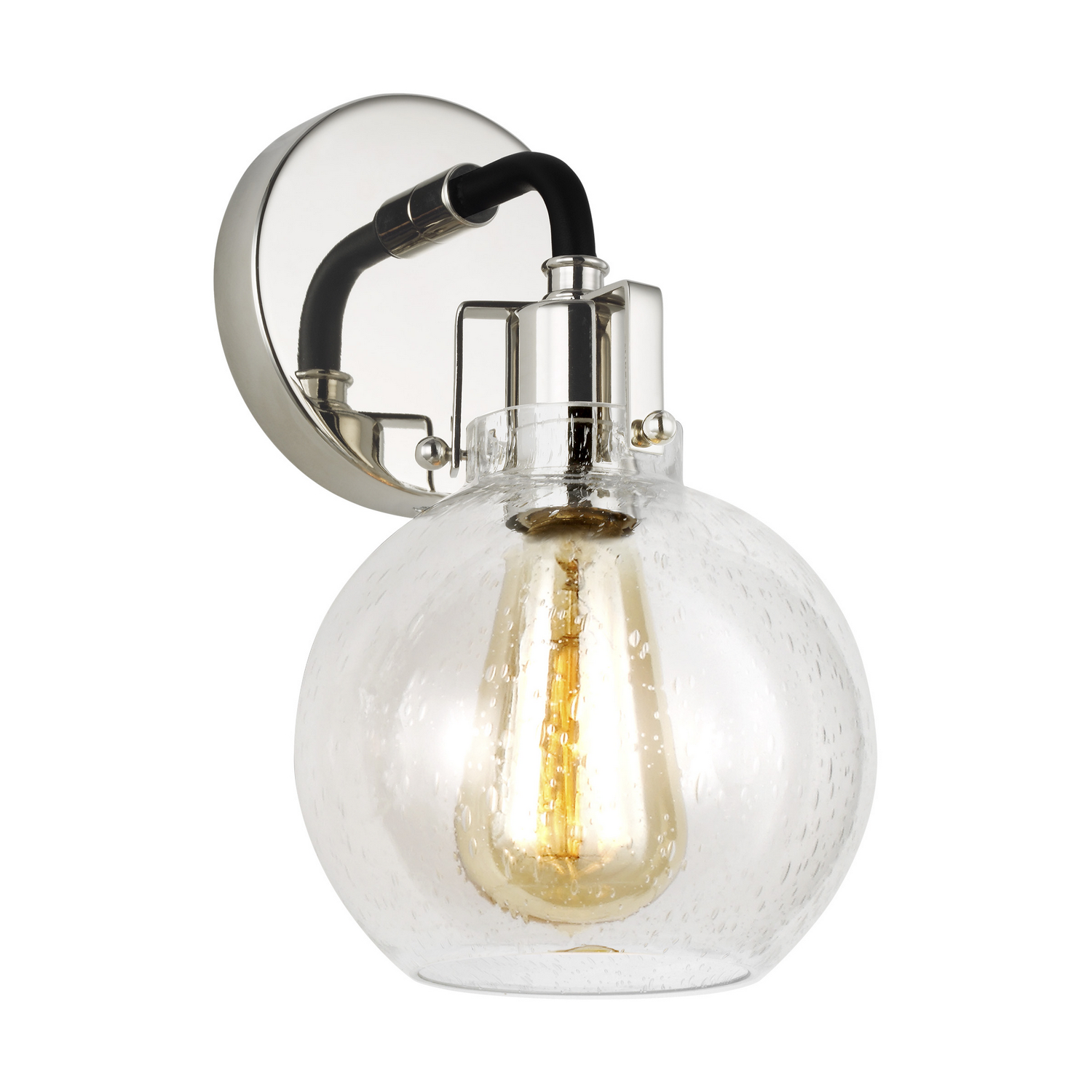 Visual Comfort Studio Clara Wall Sconce in Polished Nickel And Textured Black by Sean Lavin