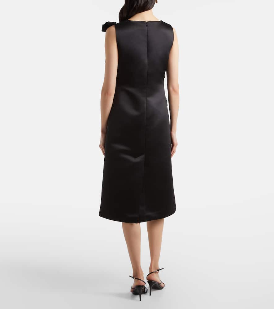 Bow-detail satin cocktail dress