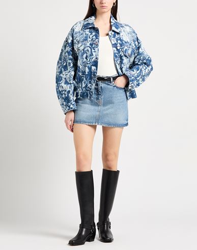 Woman Denim outerwear Blue Size S Cotton, Elastane