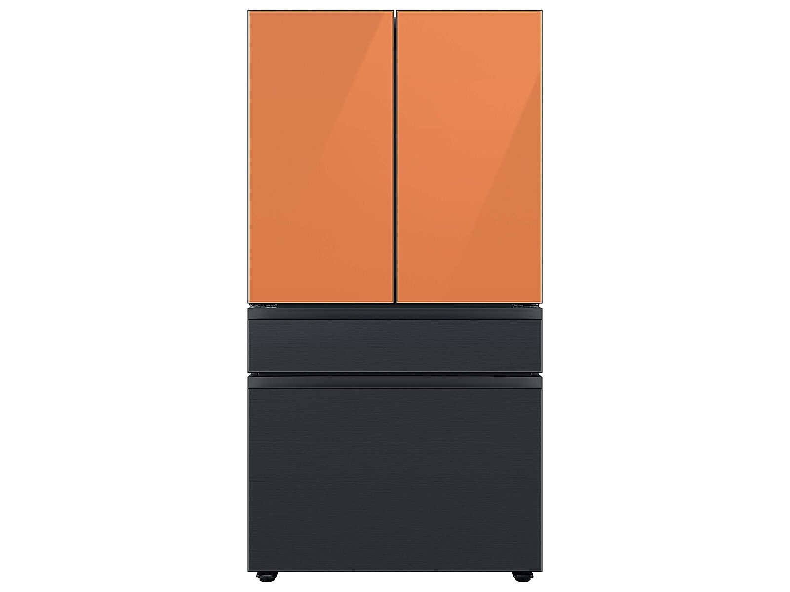 Bespoke 4-Door French Door Refrigerator Panel in Matte in Black Steel - Bottom Panel(RA-F36DB4MT/AA)