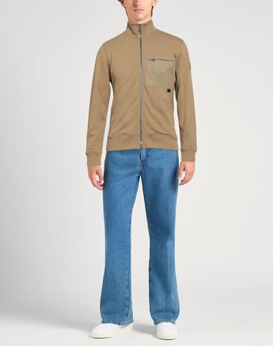 Man Sweatshirt Khaki Size M Cotton, Elastane