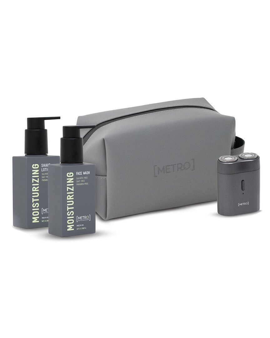 MetroMan 100ML Moisturizing Face Wash & Shave Lotion Bundle + Pilot Waterproof USB Electric Shaver