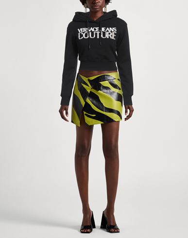 Woman Sweatshirt Black Size M Cotton, Elastane