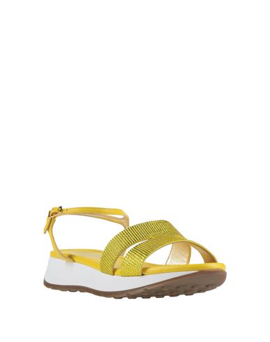 Woman Sandals Yellow Size 6 Leather