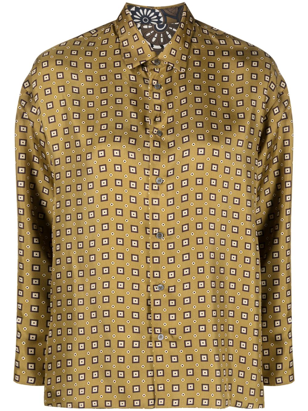 Reversible graphic-print shirt - Green