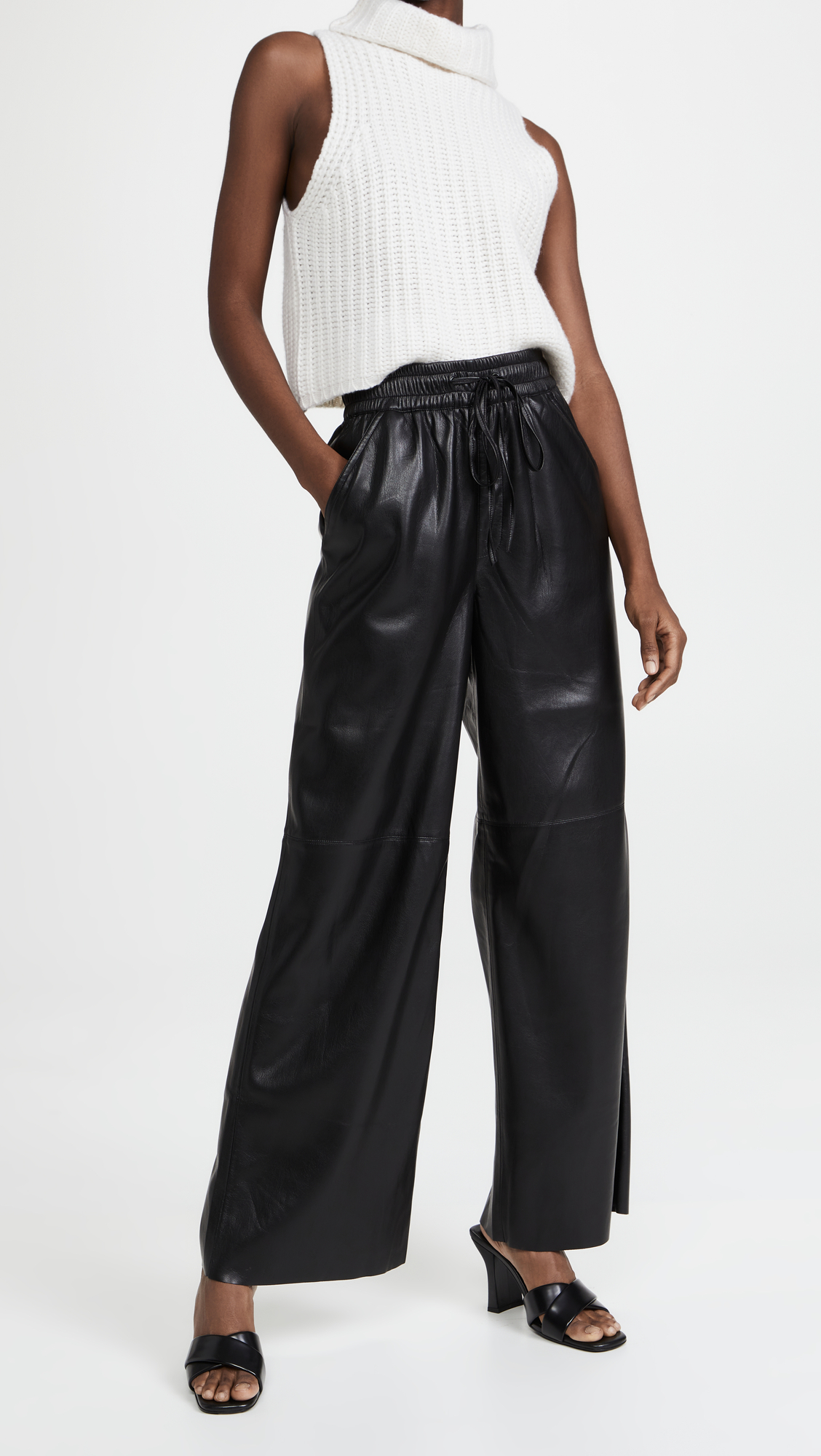 Leather Wide Leg Pants