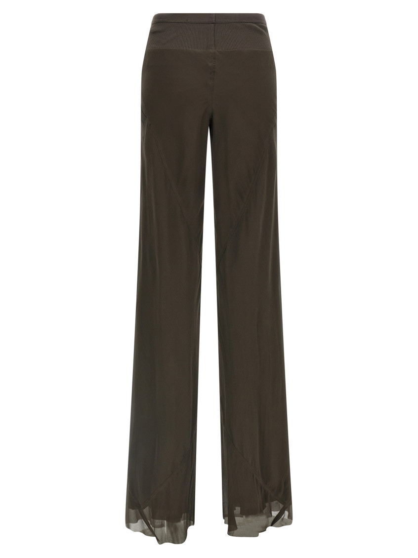 Rick Owens - wide leg trousers bias cut seam detailing