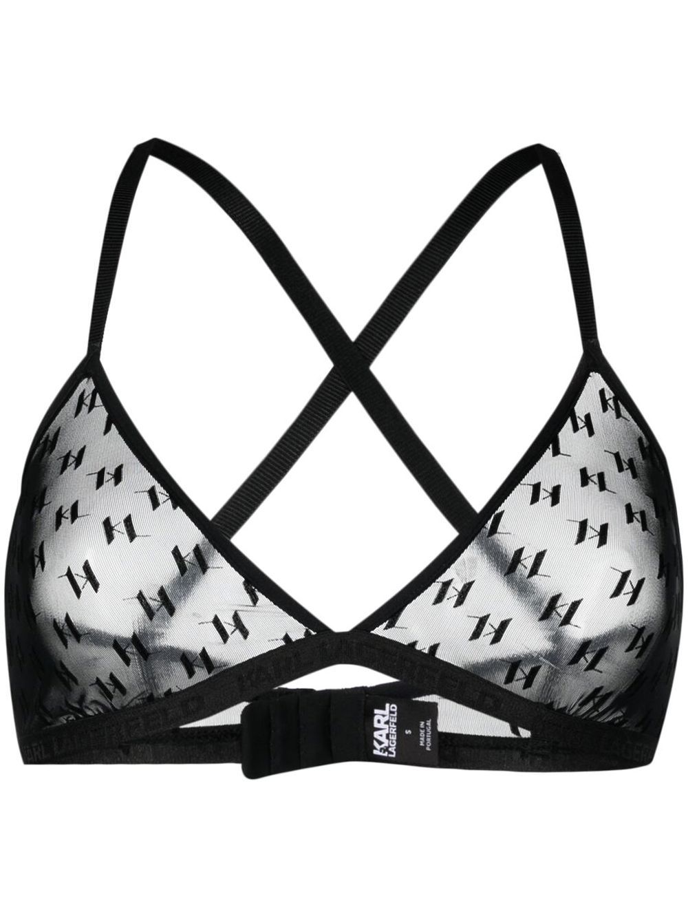 All-over logo-pattern bra