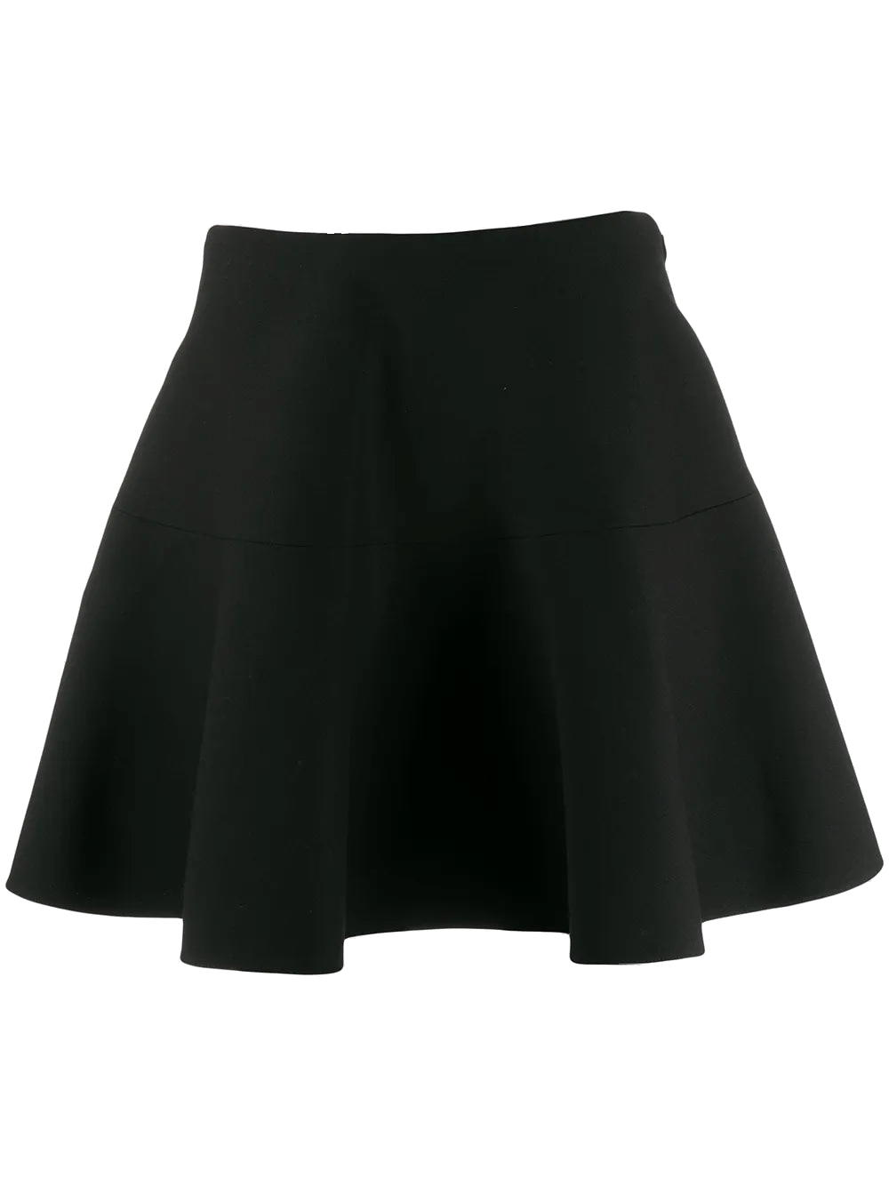Wool and Silk Flared A-Line Skirt — Black
