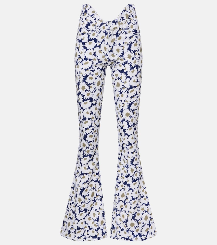 Floral flared jeans